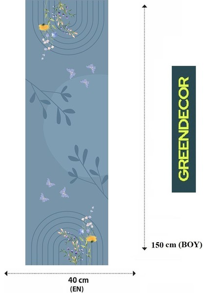 Çiçek Kelebek Desenli Şık Özel Tasarım Runner Dijital Baskılı Dekoratif Masa Örtüsü Ev Dekorasyonu fiyatları