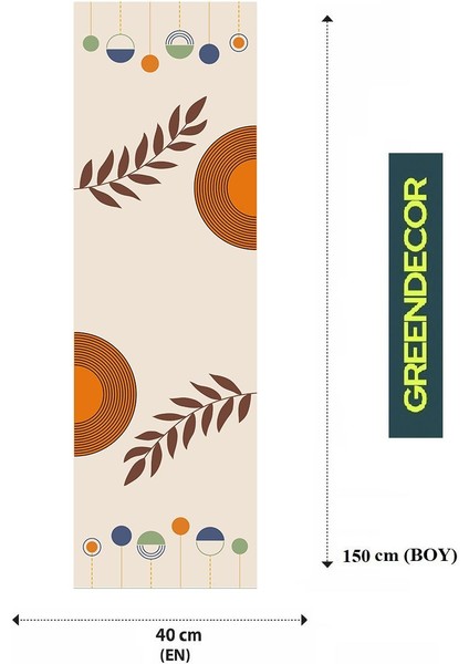 Yaprak Bohem Desenli Özel Tasarım Runner Dijital Baskılı Dekoratif Masa Örtüsü Modern Ev Dekorasyonu fiyatları