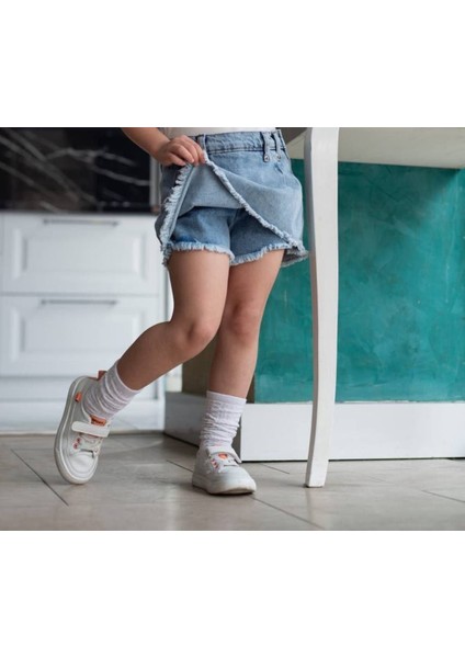 Kız Çocuk Jeans Pamuklu Kot Şort Etek Mavi 4-10 Yaş