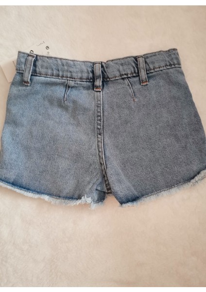 Kız Çocuk Jeans Pamuklu Kot Şort Etek Mavi 4-10 Yaş
