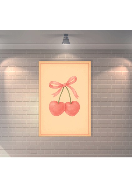 Kurdeleli Kiraz Retro Mdf Duvar Dekarasyon Tablosu fiyatları