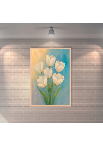 Orkide Çiçeği Retro Mdf Duvar Dekarasyon Tablosu