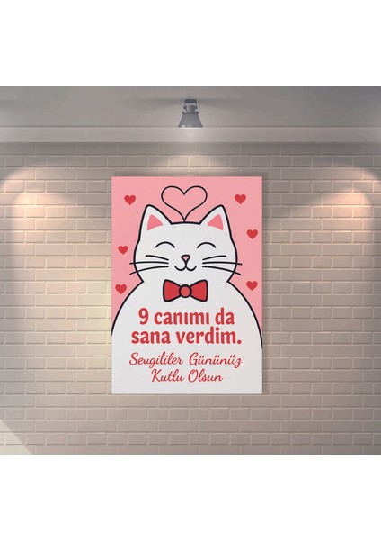 9 Canımıda Sana Verdim Sevigliler Günümüz Kutlu Olsun Retro Mdf Duvar Dekarasyon Tablosu