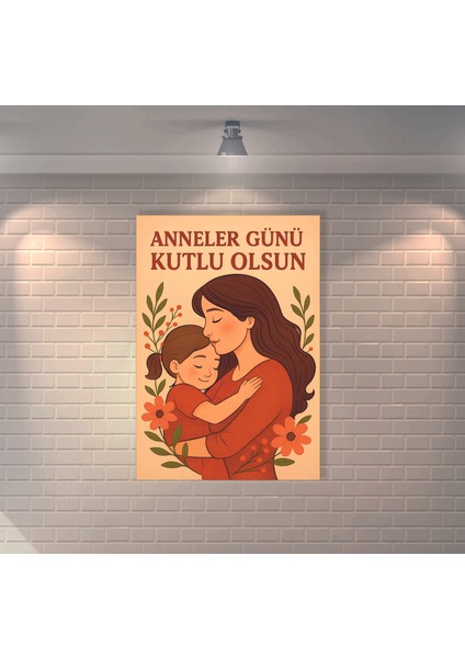 Anneler Günü Kutlu Olsun Retro Mdf Duvar Dekarasyon Tablosu