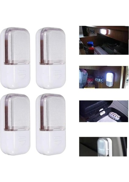 4 Adet 1 Watt 10 Lm Otomatik Manyetik Sensörlü LED Lamba LED Işıklı Dolap Lambası Bagaj Raf Lambası
