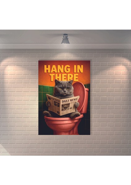 Hang In There Retro Mdf Duvar Dekarasyon Tablosu