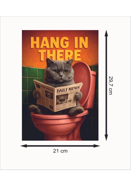 Hang In There Retro Mdf Duvar Dekarasyon Tablosu