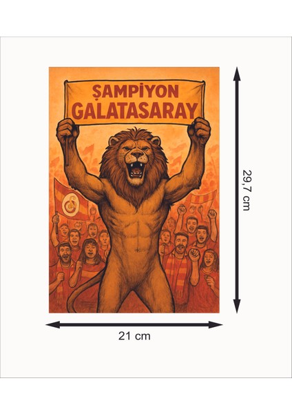 Şampiyon Galatasaray Retro Mdf Duvar Dekarasyon Tablosu