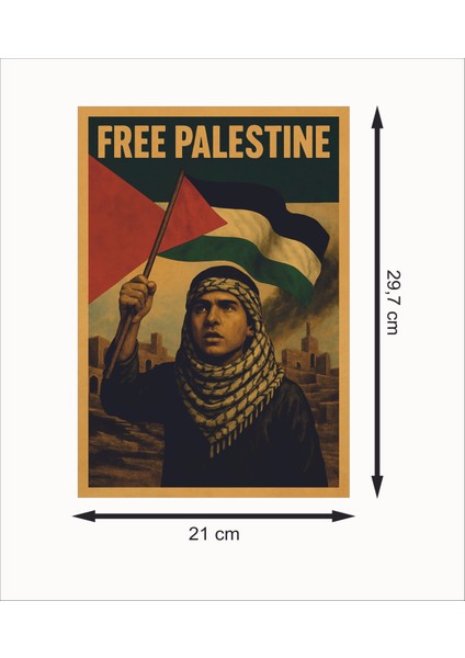 Free Palestine 2 Retro Mdf Duvar Dekarasyon Tablosu fiyatları