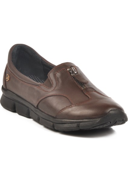 Kahve Hakiki Deri Kadın Casual Ayakkabı modelleri
