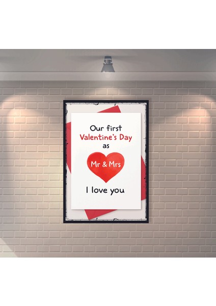 Valentine Day Retro Mdf Duvar Dekarasyon Tablosu