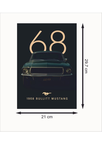 68 Model Ford Mustang Klasik Retro Mdf Duvar Dekarasyon Tablosu fiyatları