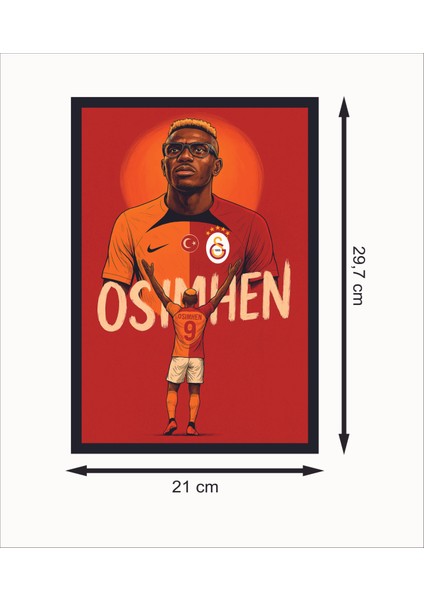 Galatasaray Osimhen Retro Mdf Duvar Dekarasyon Tablosu