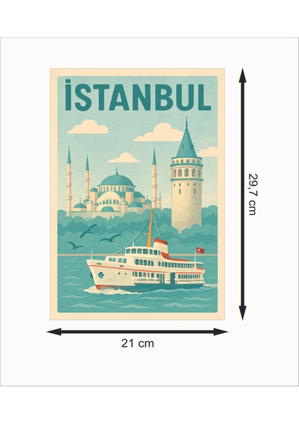 Istanbul Galata Kulesi ve Ayasofya Retro Mdf Duvar Dekarasyon Tablosu fiyatları