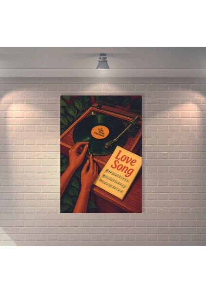 Love Song Plak Retro Mdf Duvar Dekarasyon Tablosu