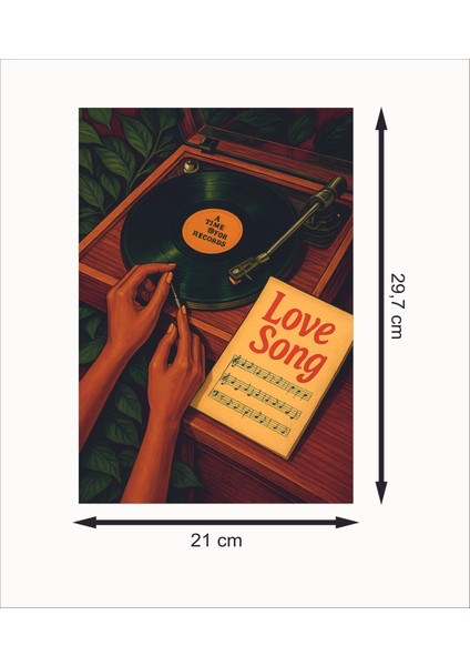 Love Song Plak Retro Mdf Duvar Dekarasyon Tablosu