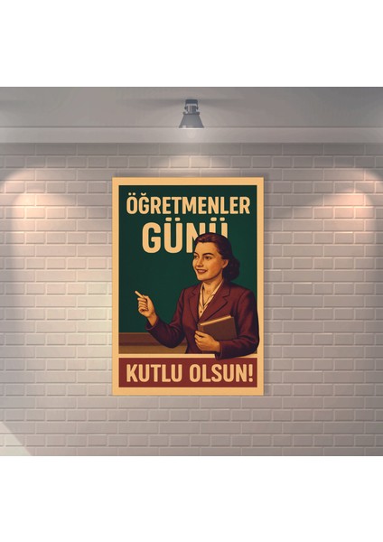 Öğretmenler Günü Kutlu Olsun Retro Mdf Duvar Dekarasyon Tablosu