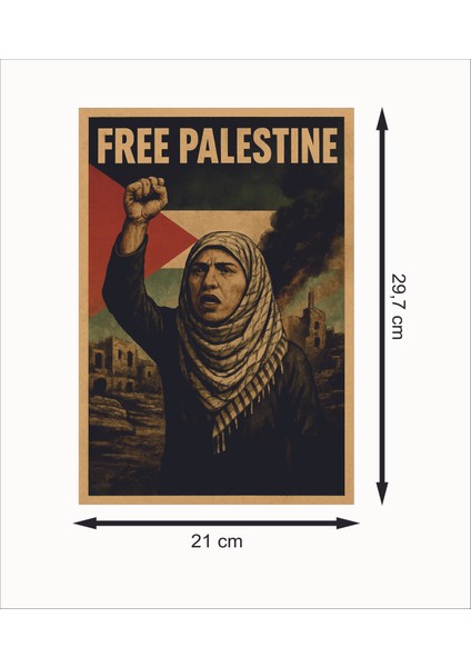 Free Palestine 1 Retro Mdf Duvar Dekarasyon Tablosu fiyatları