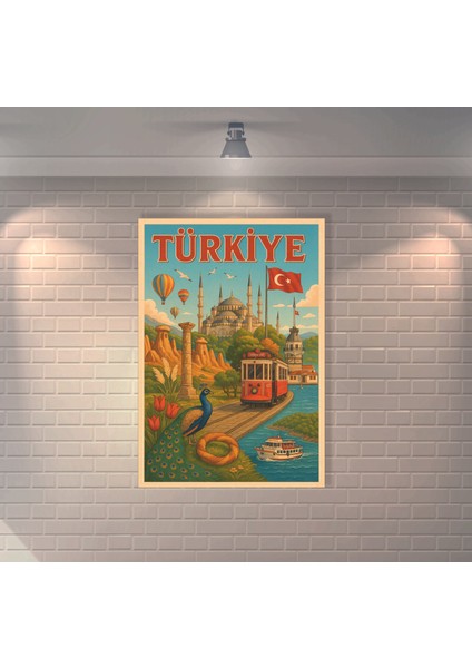 Türkiye Retro Mdf Duvar Dekarasyon Tablosu