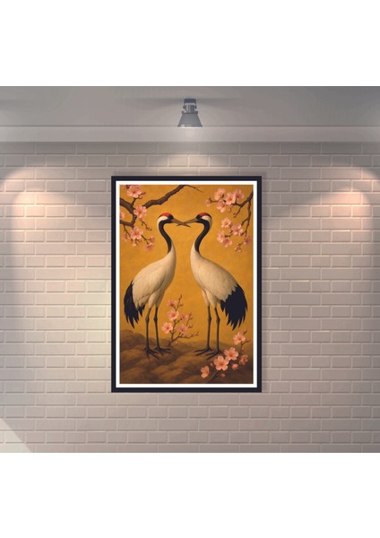 Leylekler Retro Mdf Duvar Dekarasyon Tablosu