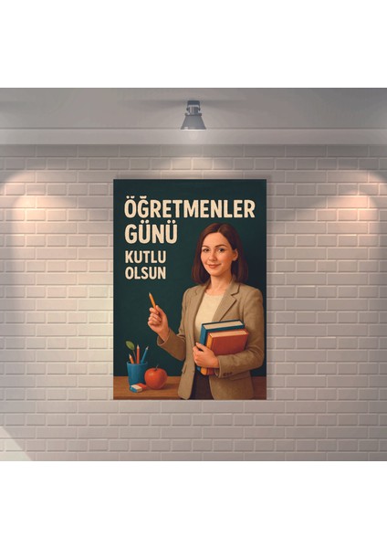 Öğretmenler Günü Kutlu Olsun 3 Retro Mdf Duvar Dekarasyon Tablosu