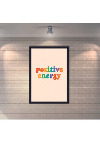 Positive Energy Retro Mdf Duvar Dekarasyon Tablosu