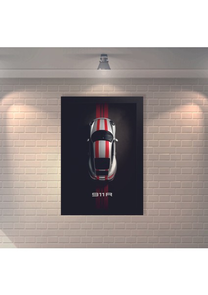 Porche 911 Retro Mdf Duvar Dekarasyon Tablosu