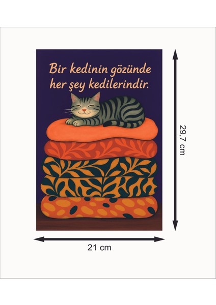 Bir Kedinin Gözünde Her Şey Kedilerindir Retro Mdf Duvar Dekarasyon Tablosu fiyatları