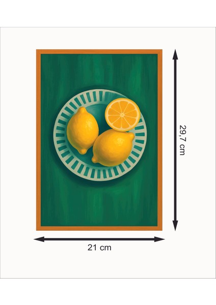 Tabaktaki Kesilmiş Limon Retro Mdf Duvar Dekarasyon Tablosu fiyatları