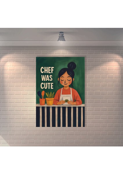 Chef Was Cute Retro Mdf Duvar Dekarasyon Tablosu
