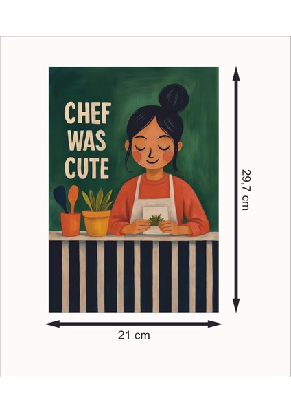 Chef Was Cute Retro Mdf Duvar Dekarasyon Tablosu