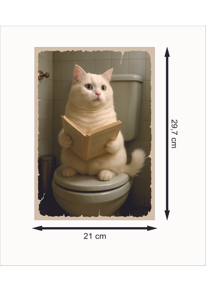 Wc De Ki Kitap Okuyan Kedi Retro Mdf Duvar Dekarasyon Tablosu fiyatları