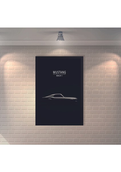 Ford Mustang Retro Mdf Duvar Dekarasyon Tablosu