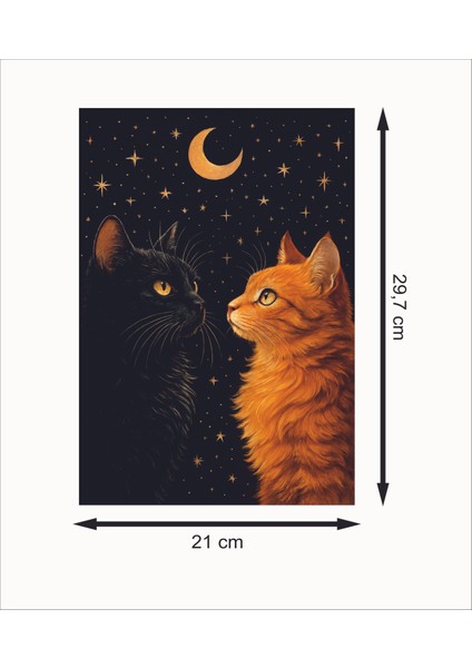 Ayı Izleyen Sarı ve Kara Kedi Retro Mdf Duvar Dekarasyon Tablosu fiyatları