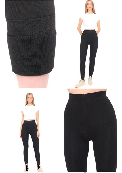 Kadın Kışlık Siyah Havlu Külotlu Çorap Ayaksız Bilek Boy modelleri