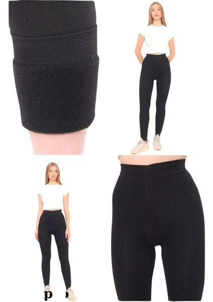 Kadın Kışlık Siyah Havlu Külotlu Çorap Ayaksız Bilek Boy fırsatları