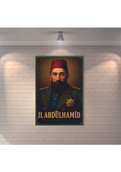 Iı. Abdülhamid Retro Mdf Duvar Dekarasyon Tablosu