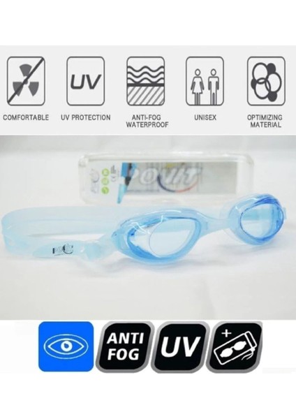 Çocuk Yüzücü Gözlüğü, Uv Koruma, Anti Fog, Bone, Tıkaç, Pullboy, Mavi fiyatları