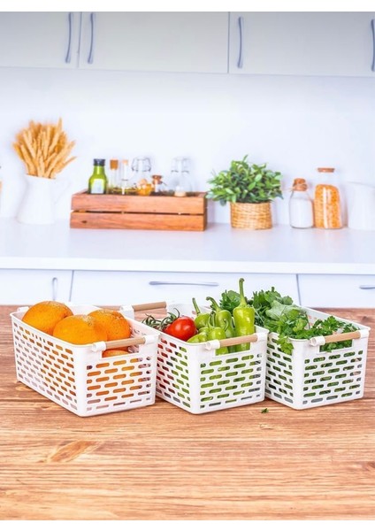 Beyaz 4 Lü Çok Amaçli Düzenleyici Sepet Seti Mutfak, Banyo, Ofs ve Dolap Içi Organizer modelleri