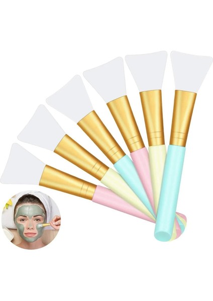Yumuşak Silikon Maske Fırçası ve Spatula Seti, Kolay Temizleme, Cilt Bakımı İçin Ideal