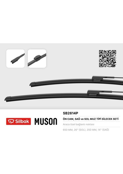 Silecek Süpürgesi 650/350MM (Muz Tipi) Captur 16=> Oem Yok