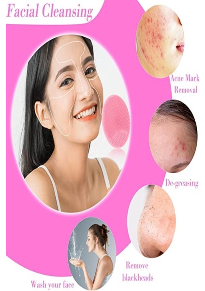 Yüz Temizleme Silikon Fırça, Siyah Nokta Giderici, Peeling ve Masaj Etkili