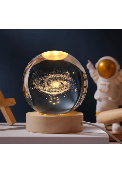 Samanyolu Renk Değiştiren Işıklı Cam Küre 8cm