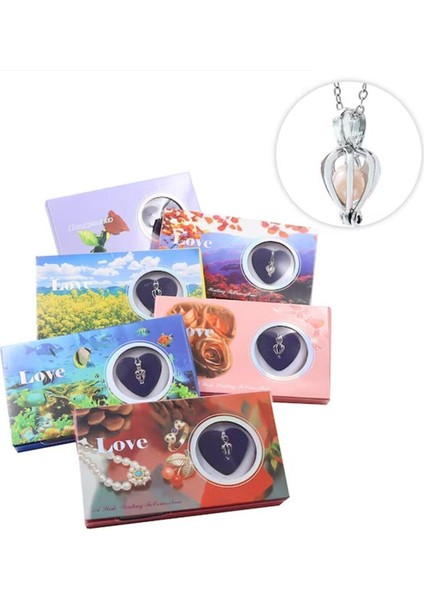 Istiridye Içinde Gerçek Inci Kolye & 3D Ahşap Samanyolu Temalı Satürn Kız Işıklı Cam Küre Hediye Seti indirimleri