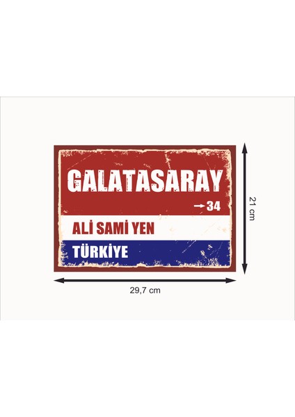 Galatasaray Sokak Ali Samiyen Türkiye Retro Mdf Duvar Dekarasyon Tablosu