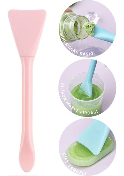 İki Taraflı Silikon Fırça ile Peeling ve Maske Uygulama Aracı