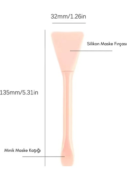İki Taraflı Silikon Fırça ile Peeling ve Maske Uygulama Aracı