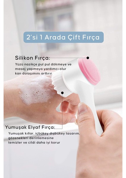 Çok Renkli Yüz Temizleme Fırçası ve Silikon Yüz Yıkama Aleti