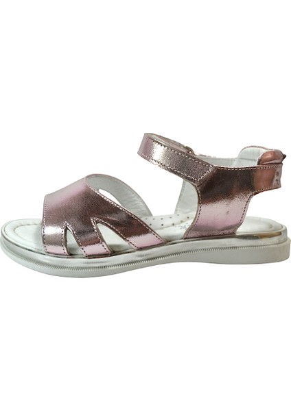 B.044 Hakiki Deri Ortopedik Cırtlı Kız Çocuk Sandalet
