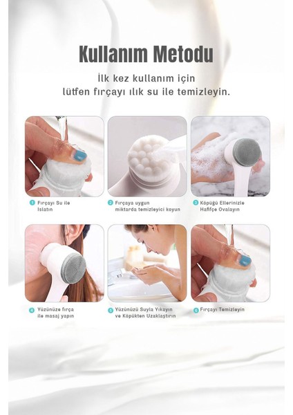 Çok Renkli Yüz Temizleme Fırçası ve Silikon Yüz Yıkama Aleti